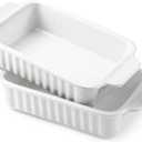 Small Casserole Dishes for Oven - 30 Oz Ceramic Baking Dish with Handles - 9x5 Rectangular Mini Bakeware for Lasagna, Au Gratin, Meal Prep - Portion Control & Personal Serving, Set of 2