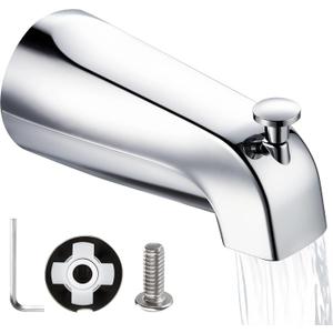 Enhon Tub Spout with Diverter, Slip-Fit Bathtub Faucet Spout Replacement, 1/2 Copper Pipe Connection, Easy to Install, Universal for Bathroom Shower(Chrome Color,1 Pack)