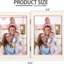 Giftgarden 4x6 Double Picture Frame White with Tempered Glass Display 4 by 6 Photo, Metal Hinged Folding Frame for Tabletop or Wall