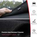 Pigenius Dash Cover for Ford F-250 F-350 F-450 F-550 2023-2026, Custom Fit Non Slip Dashboard Mat for Models with HUD with Center Speaker with 2 Glove Boxes, Polyester Dashboard Cover Black