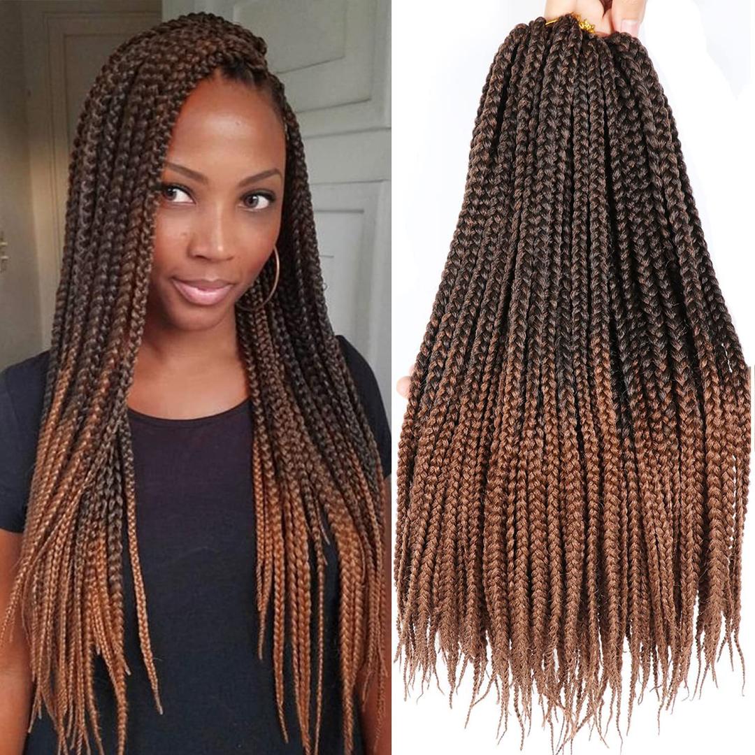 Crochet Box Braids 6 Packs 144 Strands 14 Inch Goddess Box Braids Crochet Hair Pre looped Crochet Hair 3X Crochet Braids for Black Women (14 Inch T1B/30)