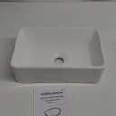 Small Bathroom Sink Above Counter: 14x9 Rectangle Vessel Sink, OCEALAGOON White Bowl Sinks for Bathrooms RV Lavatory Porcelain Ceramic Tiny Bathroom Vanity Sink