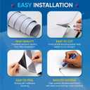 Large Magnetic Whiteboard Sticker Dry Erase Board for Wall - Adhesive Backing & No Ghosting 72" x 40" Dry Erase Board for Classroom Office Home Include Starter Kit