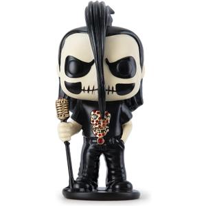 2 x Gothic Skeleton Figurine, Matte Resin, 10 inches Height, White and Black, Fantasy Collection