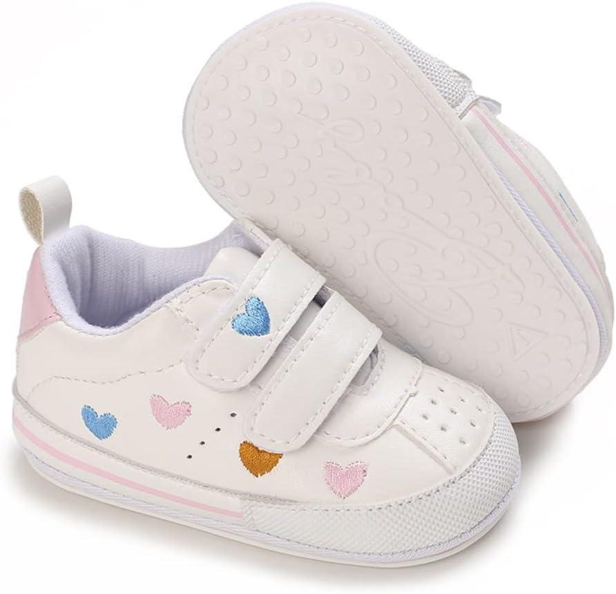 Clowora Baby Boys Girls Shoes Non-Slip Rubber Sole Sneakers Infant First Walking Toddler Crib Shoes Newborn Loafers Flats. (12-18 Months Infant, 11/Multi-color)