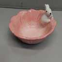 Yardwe Pink Ceramic Bunny Bowl, 5.9 Inch Cabbage Leaf Shaped Rabbit Dish for Easter Candy Dessert Snack, Cute Porcelain Animal Cereal Soup Serving Bowl for Home Kitchen Table Decoration