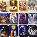 Cholemy 36 Set African American Nativity Scene Christmas Greeting Cards with Envelopes Black Nativity Cards Christian Religious Card Black African Holy Family Queen Card for Holiday Women Sister