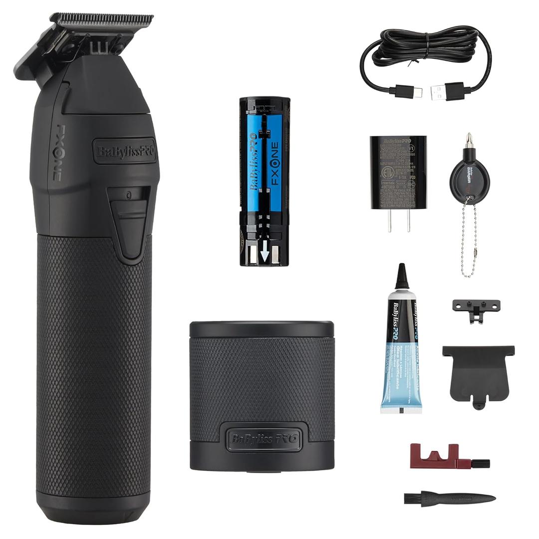 FXONE Professional Cordless Outlining Trimmers for Men with Interchangeable Battery (Black)