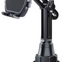 Elecphbo Car Cup Phone Mount for Car, Phone Cradle Holder with Long & Adjustable Arm for iPhone 16 15 14 13 12 Pro Max Samsung Google and All 4.0-7.0 inches Smartphones