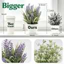 2 Pack Small Fake Plants, Artificial Lavender Plants for Spring and Summer Decor, Faux Plants Indoor for Bathroom, Office, Table, Shelf and Home Decor