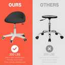 Rolling Stool Ergonomic Swivel Seat, Adjustable Height, Ultra-Quiet Wheels, Padded PU Leather Cushion, for Salon, Office, Massage & Medical Use Black sap1