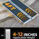 VNN Portable Wheelchair Ramp 4FT, Non-Slip Aluminum Ramps for Wheelchairs for Home, Handicap Wheelchair Ramps for Home Steps, Aluminum Loading Dock Plates, Doorways, Black