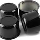4Pcs 3.25inch Trailer Wheel Center Caps Push Through 3.25" Bore 2.32" Tall Hub Cap for Truck SUV RV Wheel Rim, High Gloss Black Wheel Cover