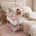 BabyBond Bassinet Bedside Crib, Stable and Secure Crib for Newborns, Pink