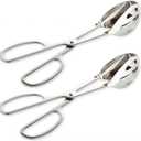 KEBE 2-PACK Serving Tongs for Buffet Party Catering, Thickening Food Serving Salad Cake Bread Kitchen Tongs, Stainless Steel