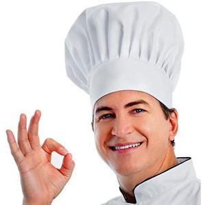 Chef Hat, Adult Premium Adjustable Elastic Baker Kitchen Cooking Chef Cap…