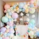 2 x Pastel Balloon Arch, Rainbow Balloon Arch Kit with 18/12/5 inch Macaron Pink Yellow Purple Orange Teal Blue Gold Latex Balloon for Birthday Baby Shower Wedding Pastel Party Decorations