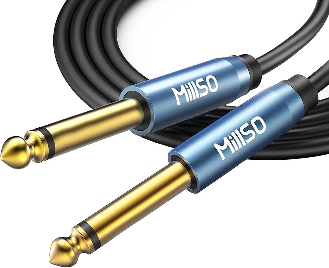 MillSO Electric Guitar Cable 10FT 1/4 Instrument Cable TS Straight-Straight 6.35mm Amp Cable for Bass, Amplifier, Mixer, Keyboard or More [Upgraded]
