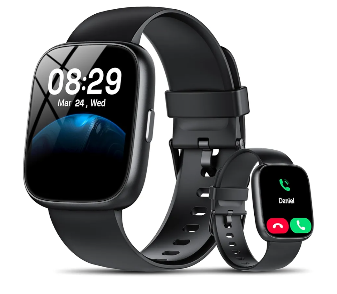 Smart Watch with Alexa Built-in, 1.83" HD Touchscreen Fitness Tracker with Bluetooth Calling, Fitness Watch with Heart Rate/Sleep Monitor, 120+ Sports Modes, IP68 Waterproof Smartwatch for Android iOS