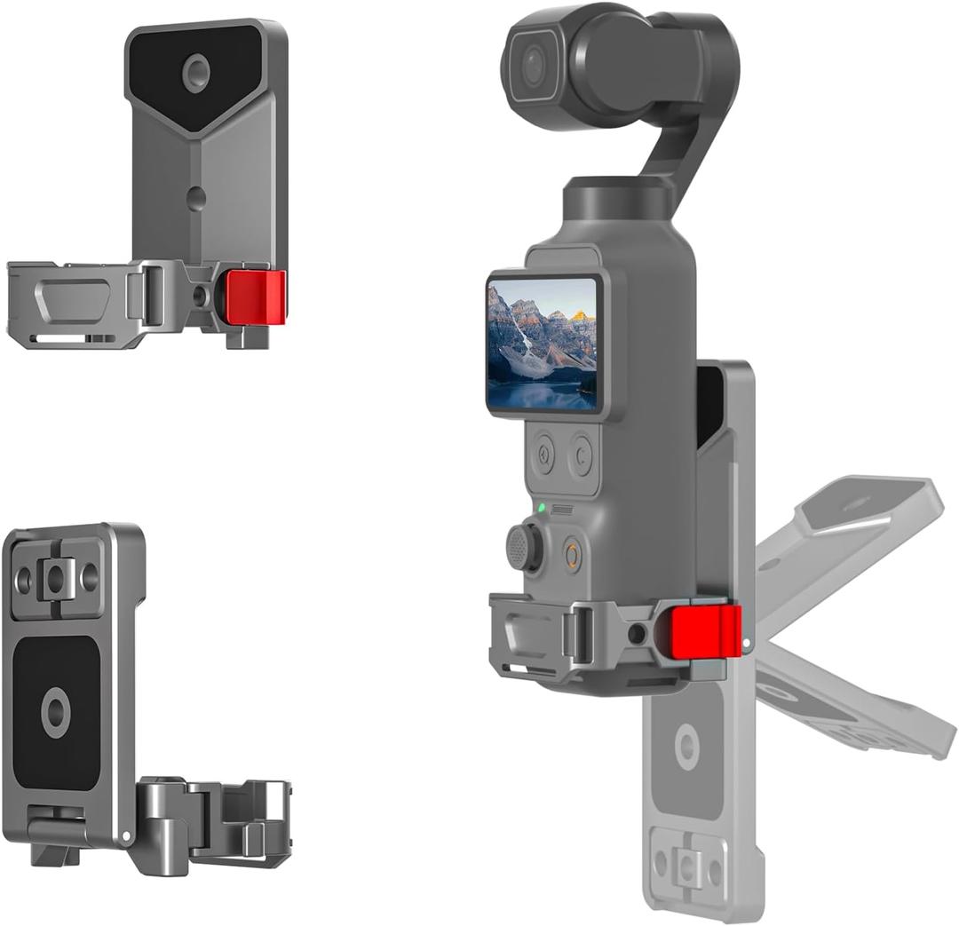 Magnetic Mount,Aluminum Alloy Magnet Expansion Adapter Holder for DJI Osmo Pocket 4/4 Pro/Pocket 3/Xtra Muse with Cold Shoe Slot,The Angle can be Adjusted.Can be Attached to a Tripod Selfie Stick