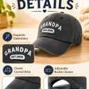 New Grandpa Est 2026 Baseball Cap, First Time Promoted to Grandfather Gift for Men, Adjustable Washed Cotton Grandpa Hat (Gray)