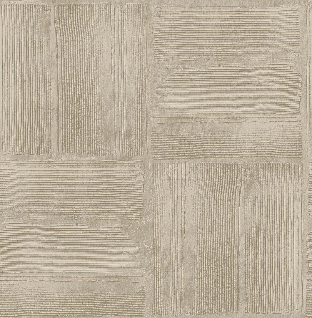 RoomMates Taupe Dimensional Square Plaster Peel and Stick Wallpaper, RMK12681PLW
