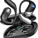 Ultra Open Ear Headphones,Over Ear Bone Conduction Earbuds with Ergonomic Earhook,Bluetooth Headphones 6.1 with Digital Display,60H Playtime,IP55 Waterproof, Comfort for Cycling,Running,Workout