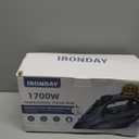 Steam Iron for Clothes 20s Fast Heating, 1700W Iron with 15.21oz Large Water Tank, 3-Way Auto shutoff, Burst Steam, Spray Mist, Anti-Drip, Self-Cleaning, Vertical Ironing for Home, Blue