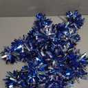 Shappy 2 Color Mini Pom Poms Hair Ropes for Football Cheerleading 4 Inch Ponytail Holder for Team Spirit Sports Dance Cheer (Blue)