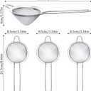 Yungyan 15 Packs Fine Mesh Small Strainer 3.3" Cocktail Strainer Stainless Steel Tea Strainers Mini Sieve Sifter for Juice, Tea Herbs, Coffee Drinks, Long Handle(Silver)