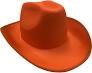 Adult's Rodeo Orange Cowboy Hat Costume Accessory. 4 pieces