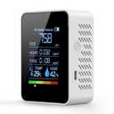 Prefessionall Indoor Air Quality Monitor, 5 in 1 Portable Smartair Quality Tester for CO2 | TVOC | HCHO | Temp | Hum for Home Cars Plants and Pets So OnWhite