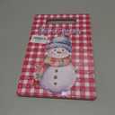 Winter Snowman Cutting Board, Christmas Gifts for Women, Snowman Kitchen Decor, Xmas Let it Snow Red and White Buffalo Plaid Decorative Bamboo Cutting Chopping Boards for Kitchen (11.2"L x 7.6"W)