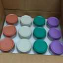 Hoa Kinh 9oz 12Pack Overnight Oats Jars with Lids, Leak Proof Small Jars for Overnight Oats, Cereal, Clear Empty Glass Jar with Lids for Kitchen(Red, Green, Purple and White)