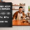We Only Accept Card Payments Freestanding Sign | 2 Black Plastic Feet with A5 tough printed sign to show customers which payment methods you accept.