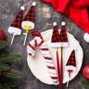 Nuenen 100 Pcs Mini Santa Hats 2.4x4.7 Inch Christmas Mini Elf Hats for Crafts Gifts Wine Bottle Xmas Party Table Decorations