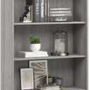 Bush Home Tall 5 Shelf Bookcase, Large Open Bookshelf, Sturdy Display Cabinet for Living Room or Home Office, Cabot Collection, Modern Gray