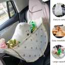 LEGDOR Car storage bag Cartoon bear Car seat back multifunctional storage Rear seat storage hanging bag Car hanging storage bag (Off white)