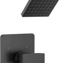 Delta Modern 14 Series Shower Faucet Set, Matte Black Shower Head and Handle Set, Valve Trim Kit, Matte Black T14267-BL-PP (Valve Not Included)
