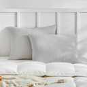 WARMDERN Waffle Weave Pillowcases Queen Size 2 Pack Pillow Cases Soft Microfiber Pillow Case Covers Set of 2 Boho Woven Textured Pillowcase with Envelope Closure(Light Grey, Queen, 20x30 Inches)