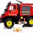Daron FDNY Heavy Rescue Fire Truck Emergency Vehicle Toy with Lights, Sounds, Drones, and Water Cannon for Kids Ages 3+