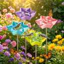4 Pack Resin Bee Watering Station | Bee Feeder, Flower Design Butterfly Bath Bowl Drinking Cups for Pollinators Small Bird Outdoor Garden Yard Patio