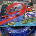 16Ft Flexible Race Car Track for Kids, Flex Track Toy with 4 Race Cars and Suction Cups, Compatible with Hot Wheels and 1/64th Cars, Rolls Up Portable Racetrack for Ages 345678