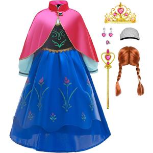 ZaisuiFun Princess Costume for Little Girls Kids Cosplay Dress Up Birthday Party Halloween Christmas Outfit, 6-7 Years(Tag 140)