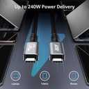 acer USB4 Cable 40Gbps, 8K@60Hz Thunderbolt 4/3 Cable, 240W Fast Charging Braided High Speed USB-C Video Cord Compatible with MacBook, SSD, Docking, iPhone 16 and More (2.3FT)
