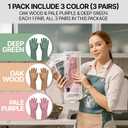 MAMISON 3 Pairs Colorful Rubber Dishwashing Gloves, Non-Slip Kitchen, L