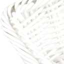 5 Pack Poly Wicker Bread Baskets 15.7x11.8x2.8 Inch, Restaurant-Grade Food Display Trays, Moisture-Resistant for Kitchen Storage/Tabletop Serving/Hotel Buffet (White)