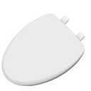 1F1R7-00 Premium Molded Wood Round Toilet Seat with Slow Close Hinge & OSG, White