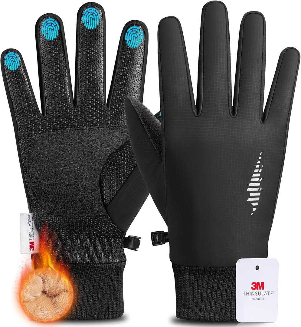 rivmount Winter Waterproof Ski Snow Warm Gloves for Women Men, Windproof Cold Weather Thermal with Touchscreen Fingers, for Running Driving Cycling Hiking Biking Outdoor Sports Daily Work