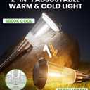 BITPOTT Solar Pathway Lights Outdoor, 8 Pack Bright 2-in-1 Warm&Cold Solar Lights Outdoor, IP65 Waterproof Garden Lights Solar Powered Walkway Lighting Outside for Yard Driveway Path Patio Landscape
